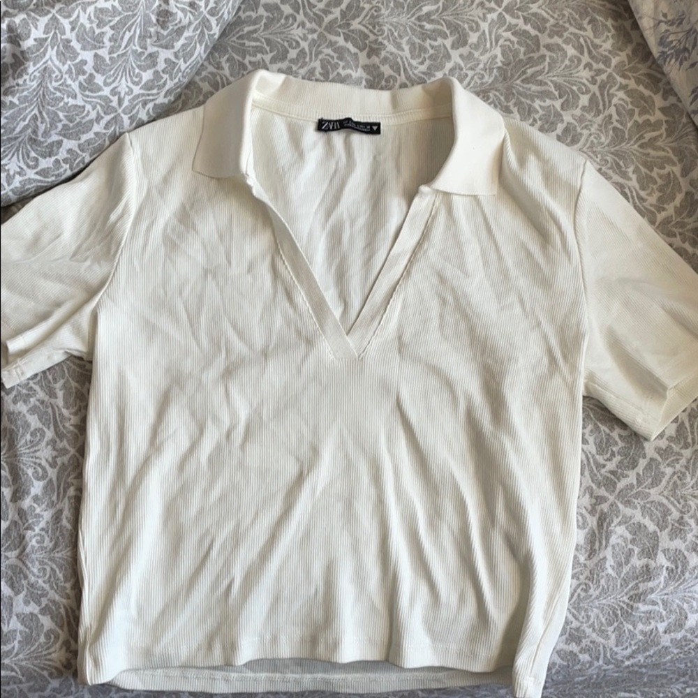 Zara v-neck colored crop